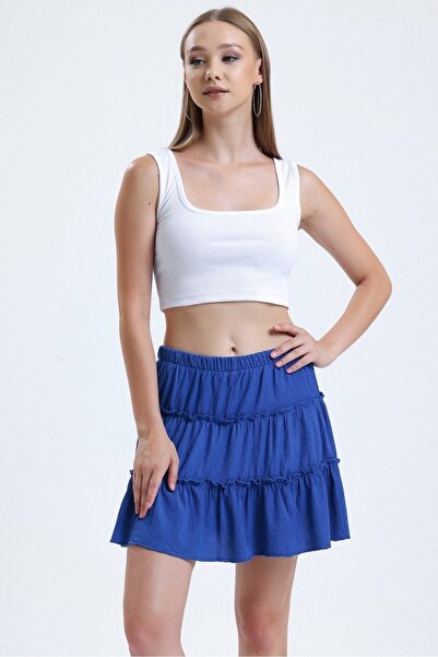 MD trend Women's Shorts, Elastic Waist Mini Skirt