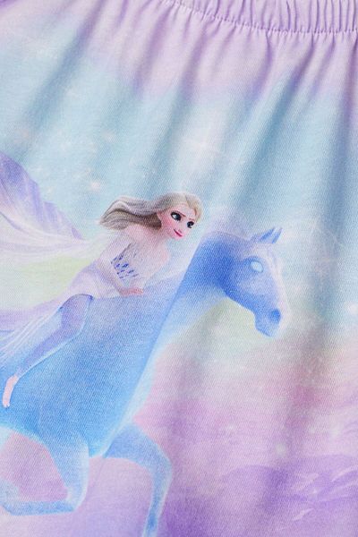 Pink Hippo Kids Thin Strap Halter Neck Frozen Elsa Printed Girl's Sleeveless Summer Dress