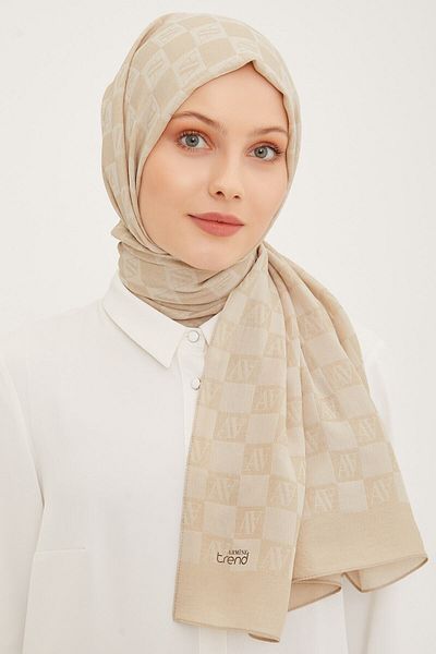 Armine Trend Ultra Light A Logo Shawl Cream Mink