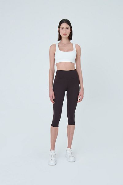 UP&FIT Push Up High Waist Capri Leggings Dark Brown