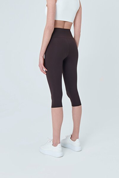 UP&FIT Push Up High Waist Capri Leggings Dark Brown