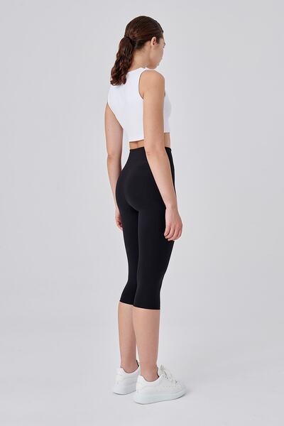 UP&FIT Push Up High Waist Control Capri κολάν μαύρο