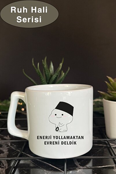 lunasstore Ruh Hali Serisi Komik Yazılı Tasarım Bardak, Kupa Bardak