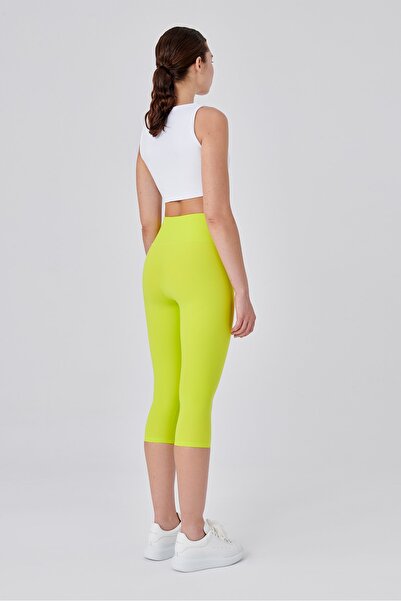UP&FIT Push Up High Waist Capri Leggings Neon Green