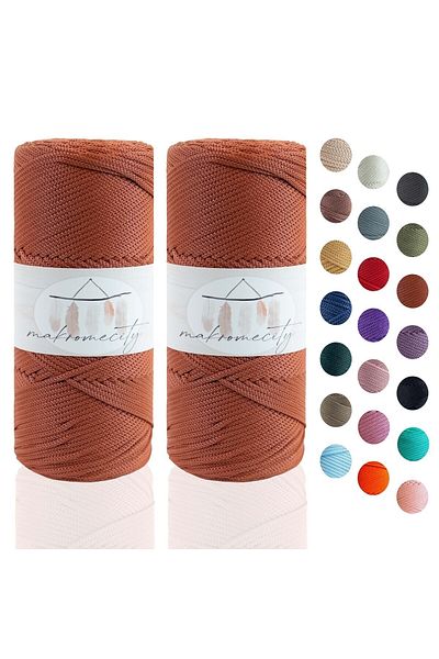 Makromecity Premium 200 Gr 230m Πολυεστερικό Μακραμέ Σχοινί Πλακάκι 2mm Supla Σχοινί και Κλωστή Τσάντας (2x100 γραμμάρια)
