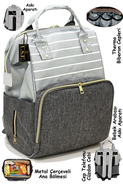 USF Baby Care Bag Gold Zippered Luxury Mother Baby Care Backpack