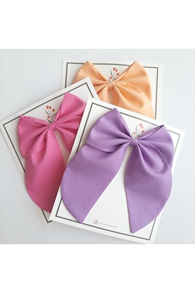 NEW BOWS BANDS Girl's Lilac Color Large Bow Clip Buckle