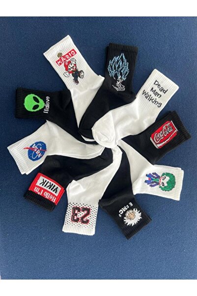 Touz My Hero Academia Unisex Black Anime College Socks