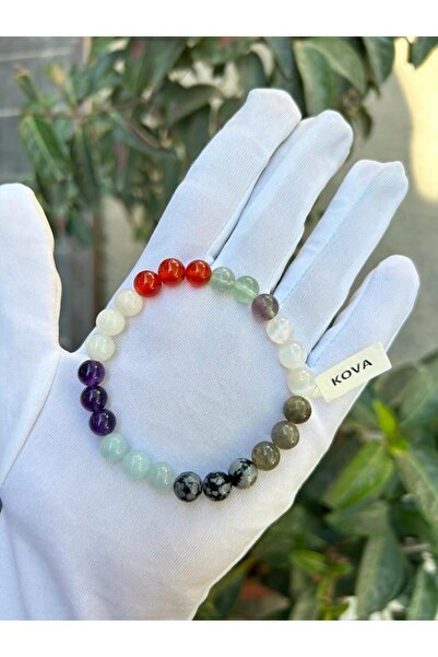 Asya Gems 8 mm Globe Cut Aquarius Natural Stone Bracelet