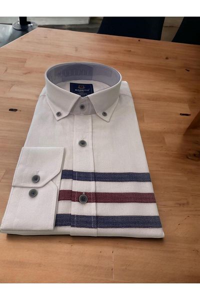 ROSETTİ Cămașă albă slim fit, 100% bumbac, cu nasturi cu guler Rosetti