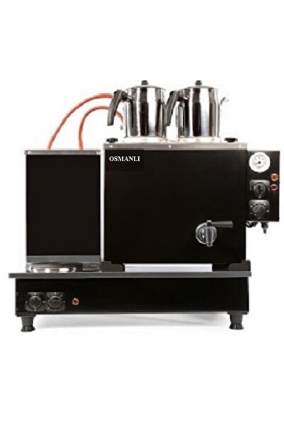 Tiryaki Mat Siyah 2 Demlikli Çay Kazanı Tamotomatik Çay Ocağı Semaver