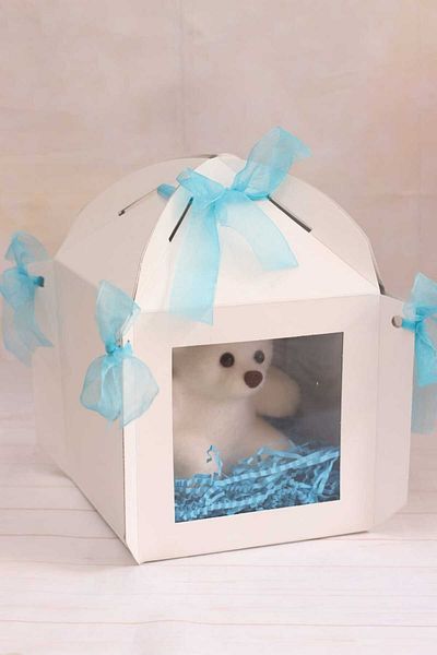 demontecraft Cake box teddy bear box gift box 20x20x10 (2pcs) ribbon, teddy bear, clippings are not included.