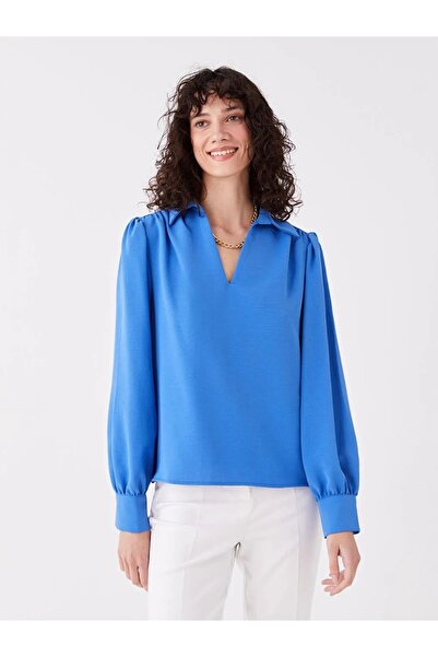 LC Waikiki Γυναικείες μπλούζες - γιακάς πουκάμισου, μασίφ, μακρυμάνικο