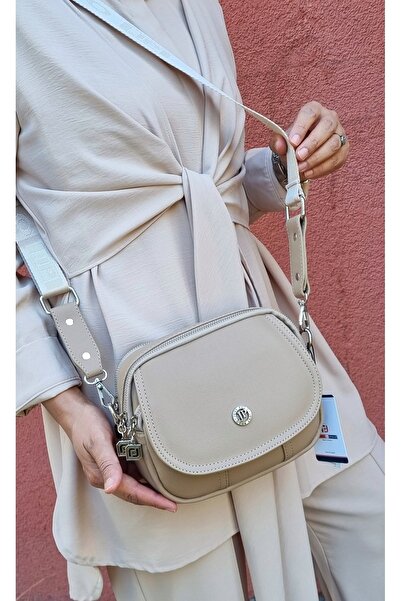 Just Polo justpolo Kadın VİZON 4 Bölmeli Kapaklı Omuz Ve Çapraz Çantası tm001...