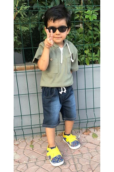 Novy Baby Short Sleeve Hooded Boy's 2-Piece Set with Jeans - Age 3-6 - 2093