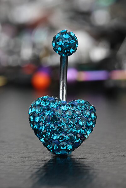 depozoom Yeni Sezon 316L Cerrahi Çelik Zirkon Taş Şambala Kalp Göbek Piercing