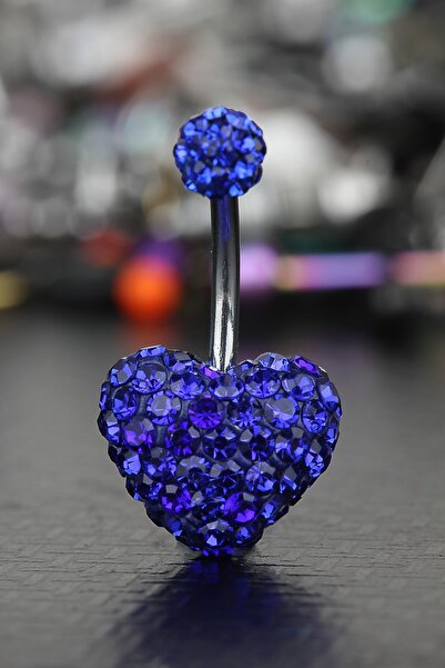 depozoom Yeni Sezon 316L Cerrahi Çelik Zirkon Taş Şambala Kalp Göbek Piercing