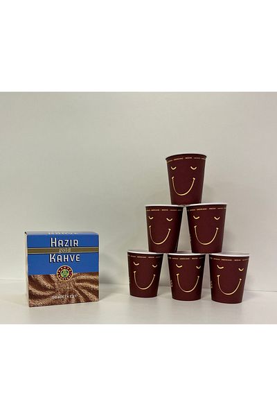 BİENKA 40 Cardboard Cups with Coffee World Gold 50 Pieces of 2 gr Coffee as a Gift
