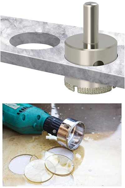 Depolife 22mm Mermer Granit Fayans Cam Yuvarlak Delme Panç Elmas Uç Yuvarlak Açma Matkap Için Karot