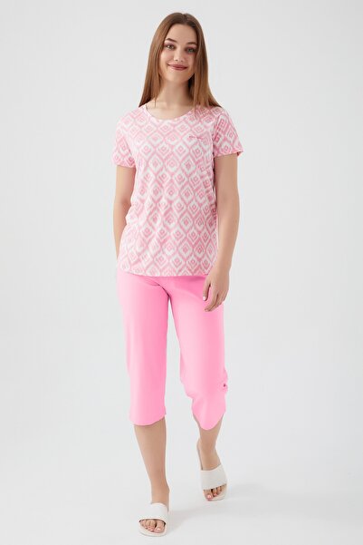 Pierre Cardin Set de pijamale capri pentru femei, roz dulce, mărime mică