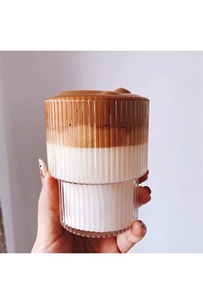 Bardak Shop Origami Style Transparent Heat Resistant Glass Cup 250ml 2 Pieces
