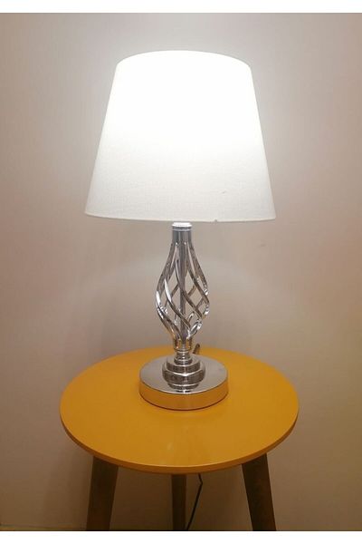RİOLİGHT RETRO13 Rustic Vintage Chrome Body Sand - Headboard 1XE27 Lampshade