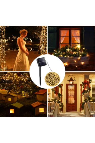ENASHOP SOLAR BAHÇE PERİ LED 12m 100 LED , gün ışığı, 8 fonksiyon, solar led