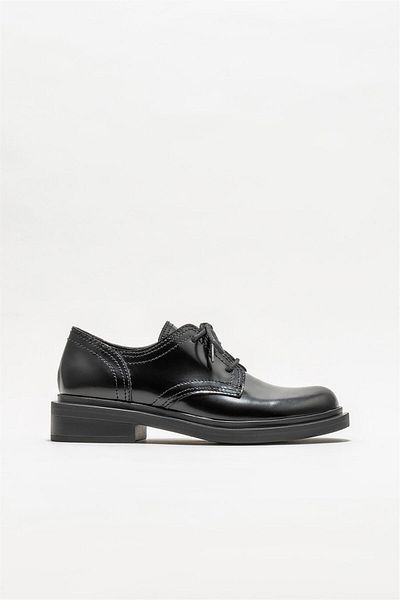 Elle Shoes Women's Black Leather Oxford