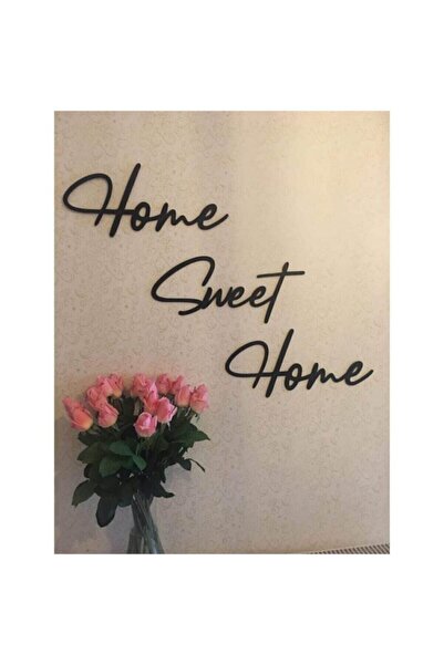 AVMmarketim Home Sweet Home Duvar Tablosu Dekoratif Ahşap Tablo Kapı Süsü