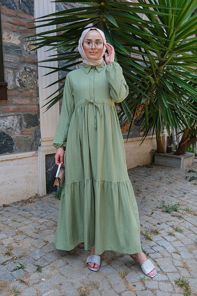 LOCCO Waist Frosted Dress Mint Green