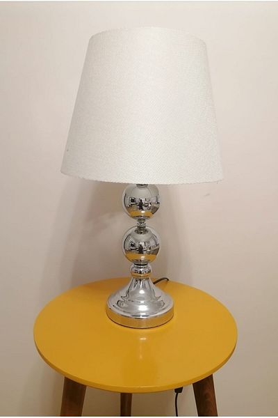 RİOLİGHT RETRO16 Rustic Vintage Chrome Body Sand - Headboard 1XE27 Lampshade