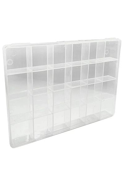 Hobimos 2 Pieces 24 Compartments Transparent Bead Accessory Jewelry Ring Organizing and Storage Box