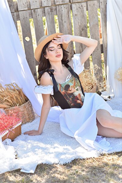 KSDESIGN Tablo Desen Kadın Balenli Korse Büstiyer