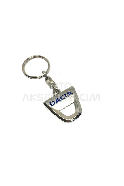Oto Aksesuarcım Breloc auto Dacia Metal Cromat Albastru