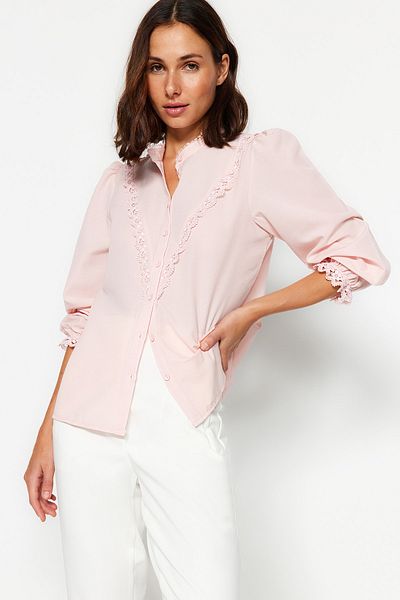 Trendyol Collection Pamutporos csipkeing - normál szabású TWOAW21GO0077