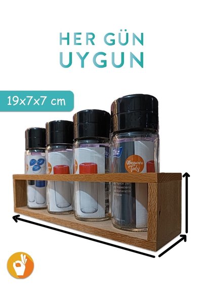 HERGÜNUYGUN Pera Ahşap Stantlı Tuzluk Biberlik 245 Ml Cam Tuzluk 4LU