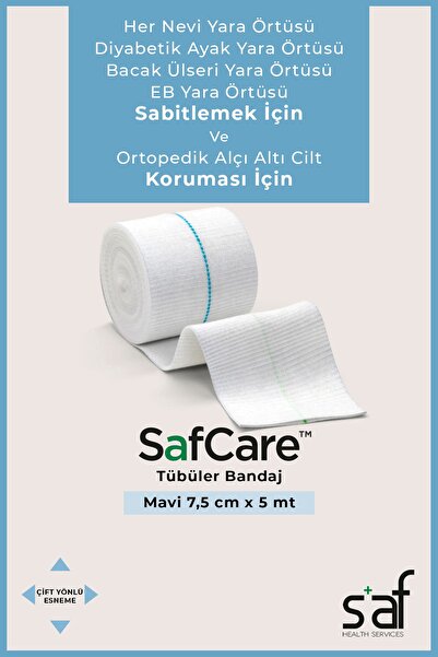 SafCare İki Yöne Esneyebilen Tübüler Bandaj-yara Örtüsü Sabitleme-alçı Altı K...