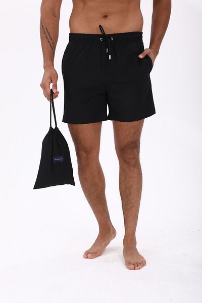 Whitefin Stretch Black Swim Shorts