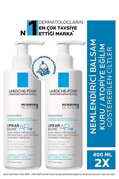 La Roche Posay Peau à tendance atopique Lipikar Baume Lotion Baume 2 x 400Ml-...