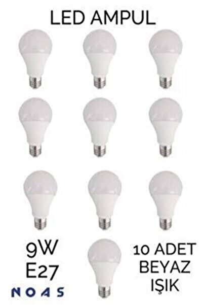 Noas 9w - Beyaz- E27 - 10lu - Tasarruflu Led Ampul 9w