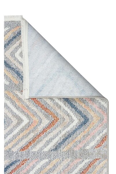 Eko Halı Hav Toz Vermez Kaymaz Tabanlı Etnik Desenli Makine Halısı