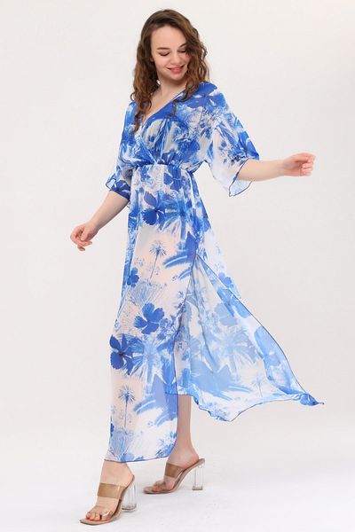 Bolder Φόρεμα παραλίας Lolita Blue Floral Pattern