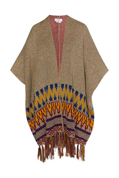 USHA FESTIVAL - Strick Poncho Schläger Design