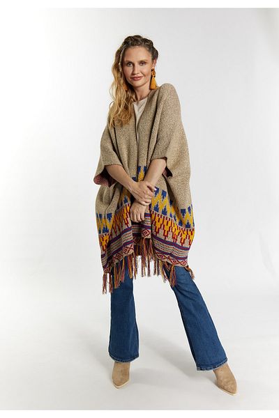 USHA FESTIVAL - Strick Poncho Schläger Design