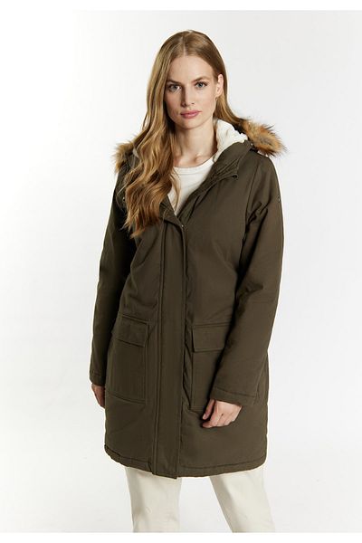 Dreimaster Vintage Wattierter Winterparka mit Webpelz-Innenfutter altiplano