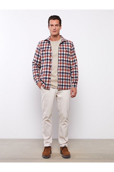 LC Waikiki Oversize Long Sleeve Plaid Men's Shirt Jacket