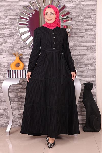 Modamihram Rochie cu dantela neagra 19141