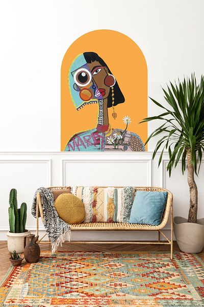 Piksel Grafik Woman's Story Full Circle Bohemian Sticker