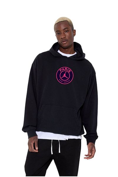 BENROMA Unisex με στάμπα με κουκούλα μαύρο swaet