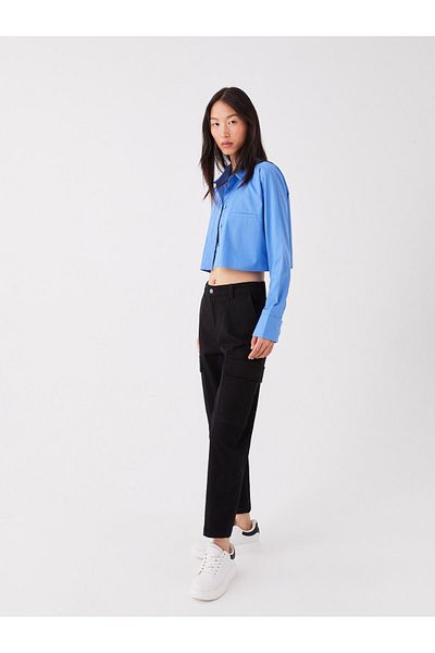 LC Waikiki Dámské cargo kalhoty Slim Fit Gabardine